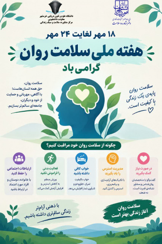 ۱۸ مهرلغایت ۲۴ مهر هفته ملی سلامت روان گرامی باد
